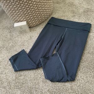 Nike Blue and Black Stripped Crop Leggings